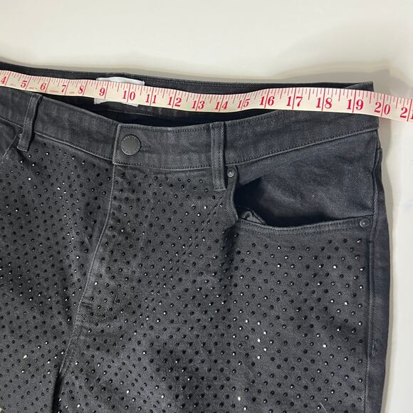 Lane Bryant Black Denim Rhinestone Embellished Jeans Plus Size 18 - Picture 8 of 12